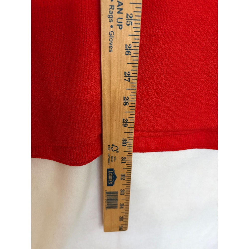Vintage St John Evening Red Sequin Knit Skirt Suit Set Size 12 Made in USA - Picture 10 of 16